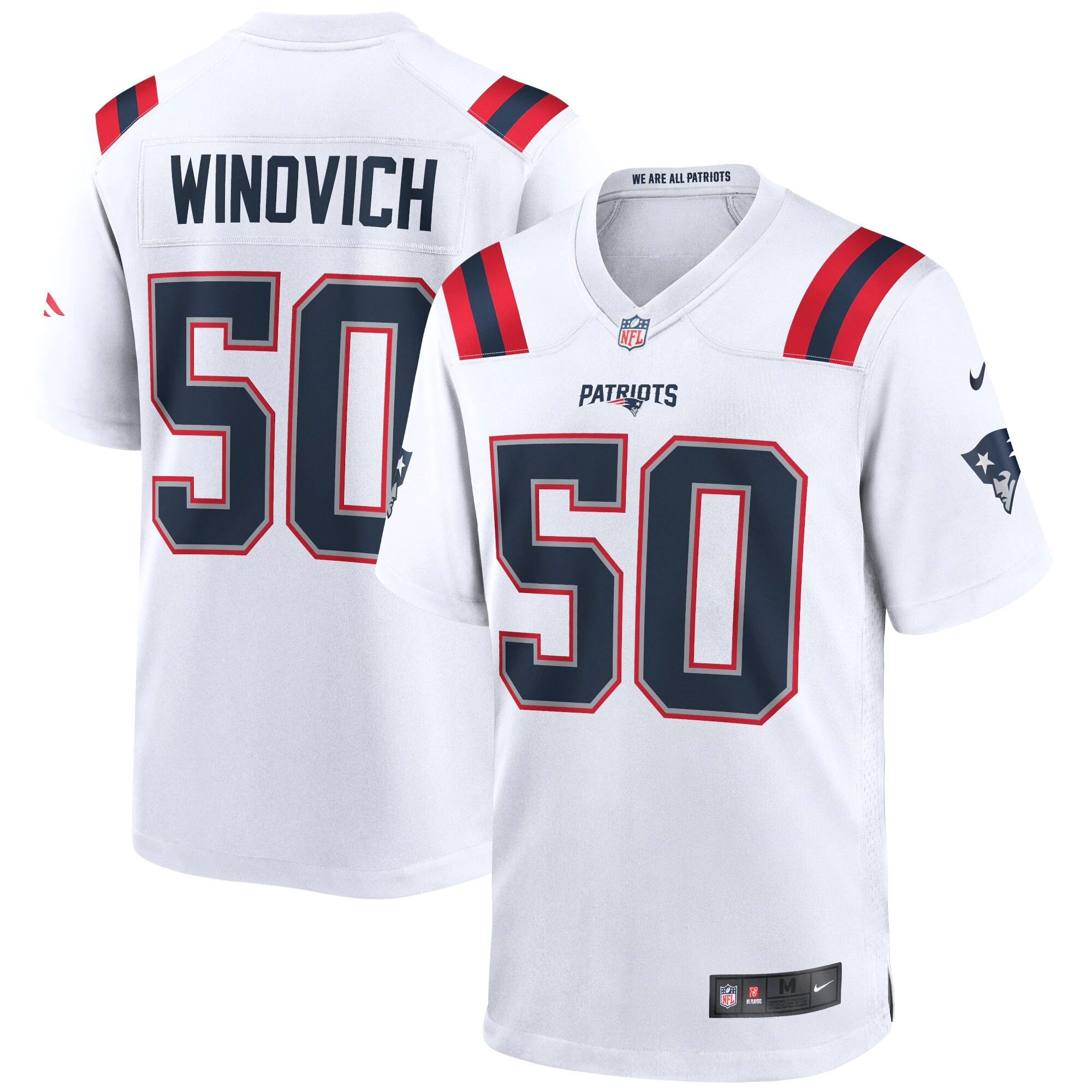 Men New England Patriots #50 Chase Winovich Nike White Game Player NFL Jersey